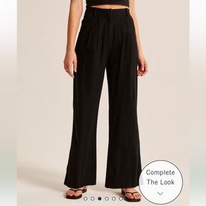 Abercrombie linen blend tailored, wide leg pant